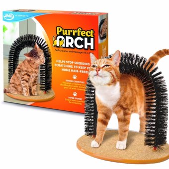Purrfect ARCH ของเล่นแมว ใช้นวดตัวและดักจับขนแมวที่หลุดร่วง ซุ้มแปรงถูหลังแมว หวีและที่แปรงขนแมว